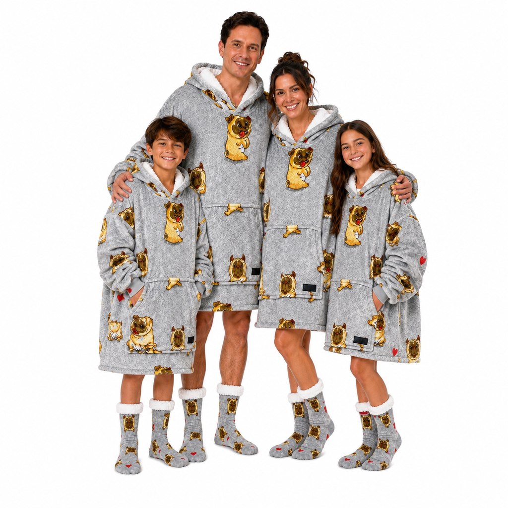 Pugs Adult Oversized Blanket Hoodie