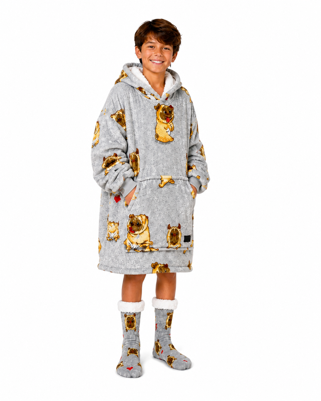 Pug Kids’ Blanket Hoodie