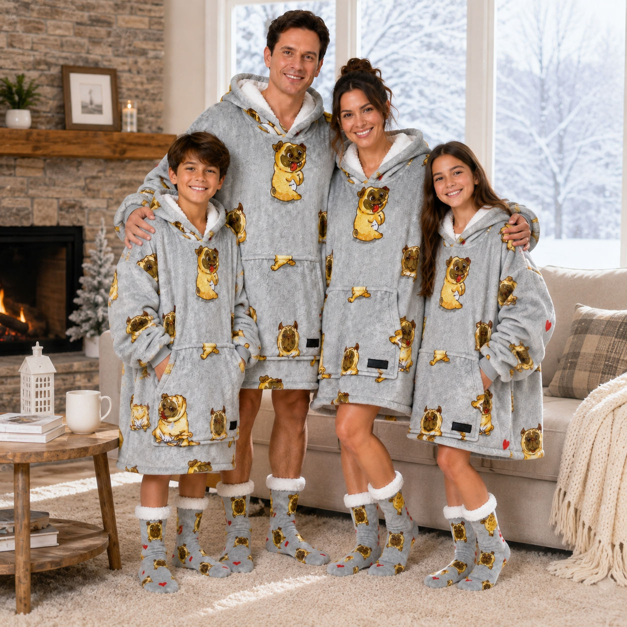 Pugs Adult Oversized Blanket Hoodie