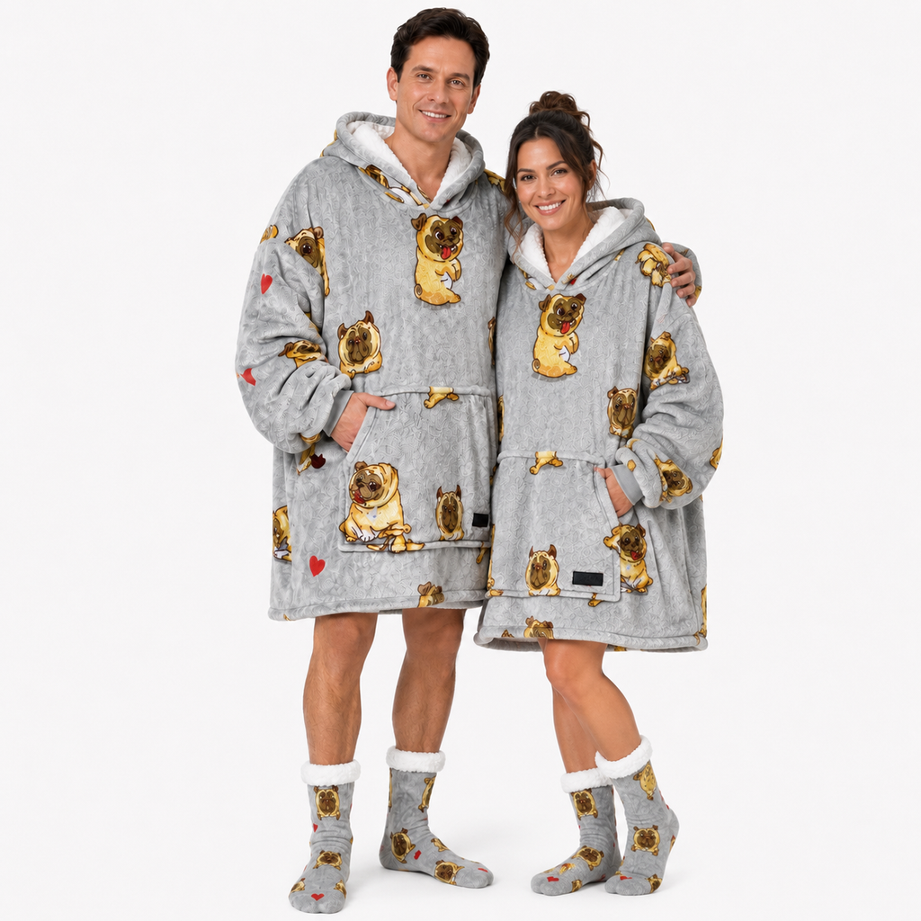 Pugs Adult Oversized Blanket Hoodie