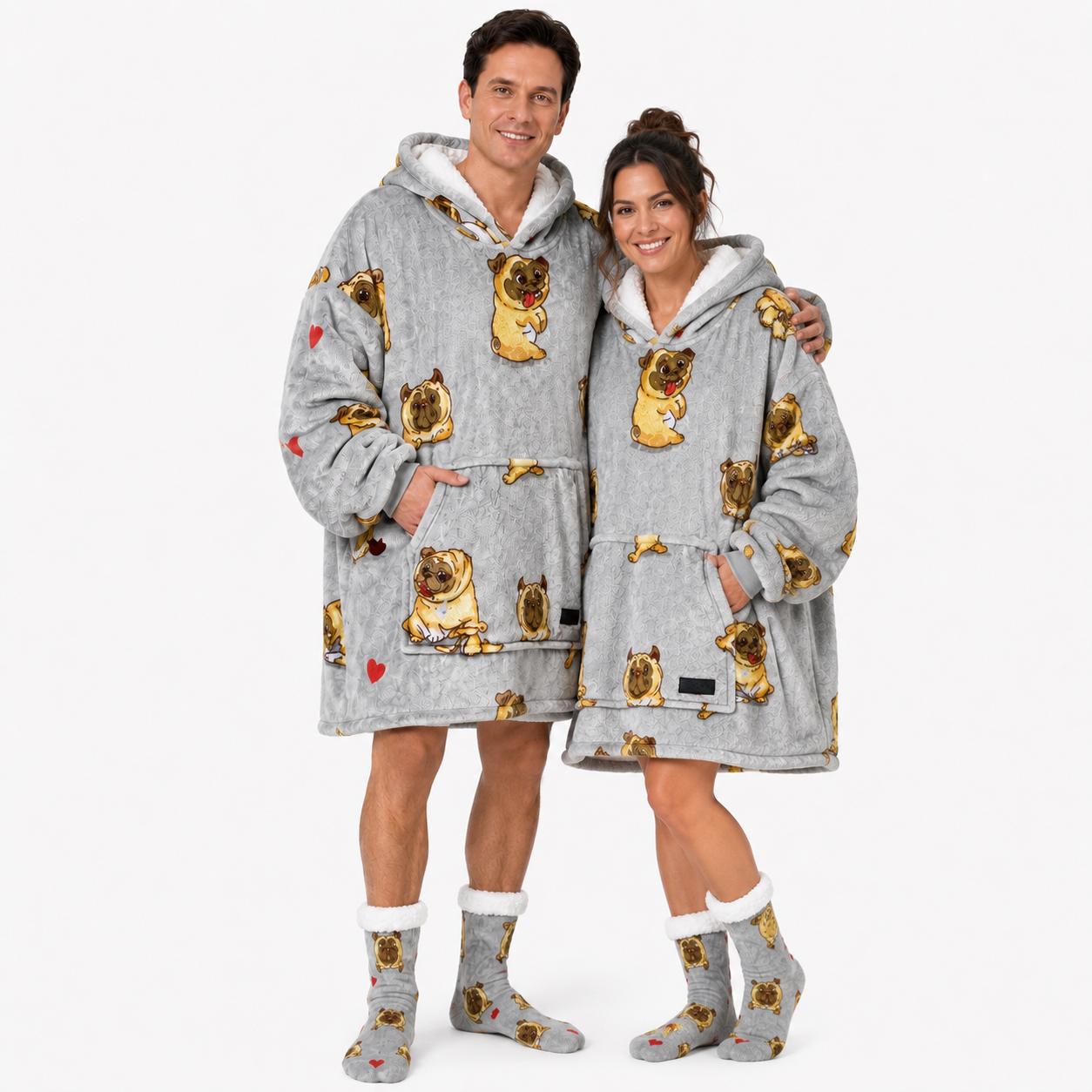 Pugs Adult Oversized Blanket Hoodie