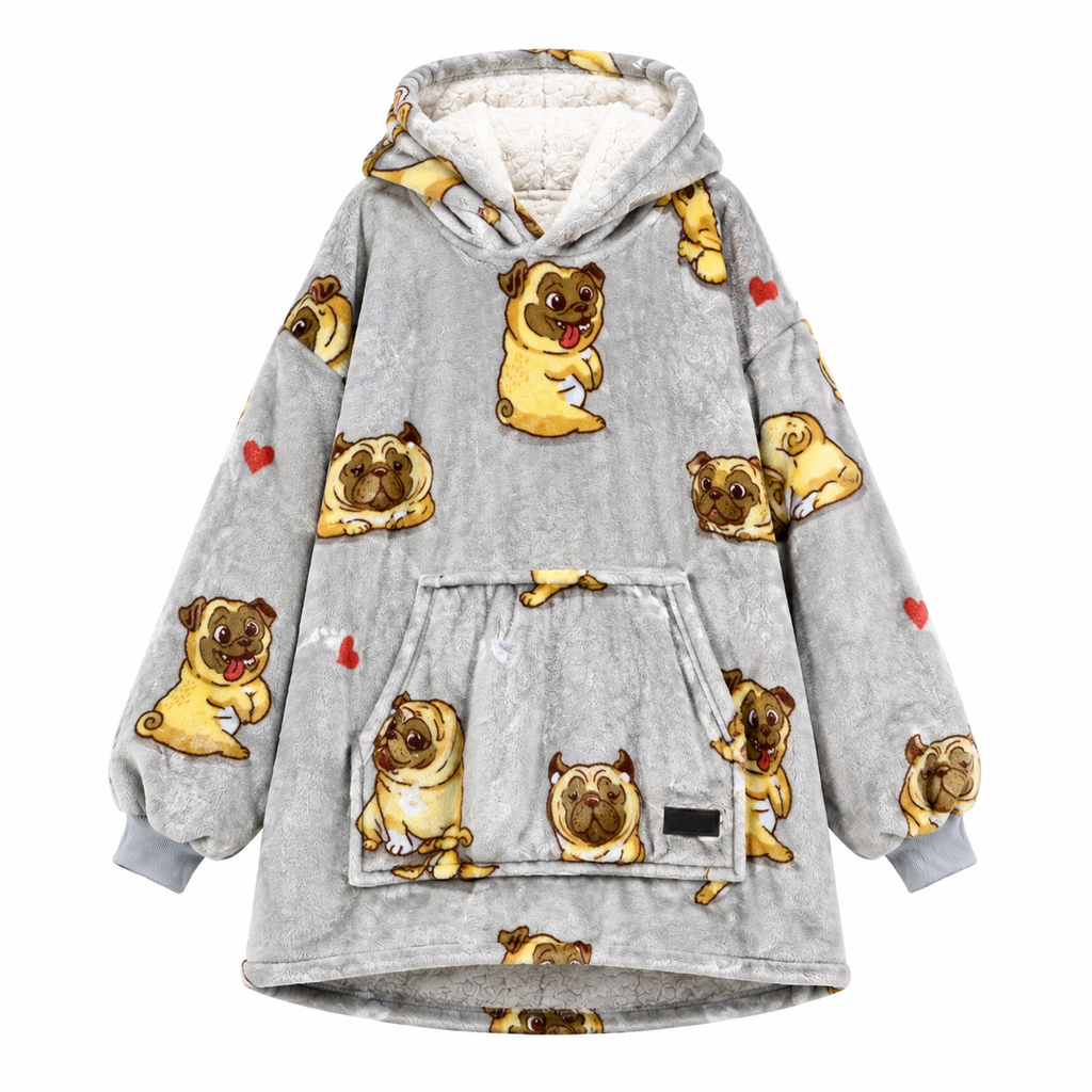 Pug Kids’ Blanket Hoodie