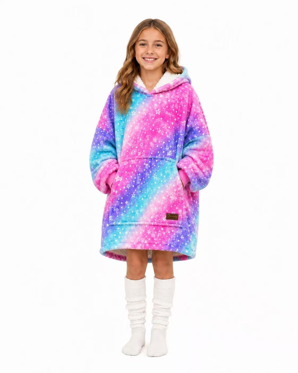 Rainbow Star Kids’ Blanket Hoodie