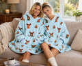 Reindeer Adult Oversized Blanket Hoodie