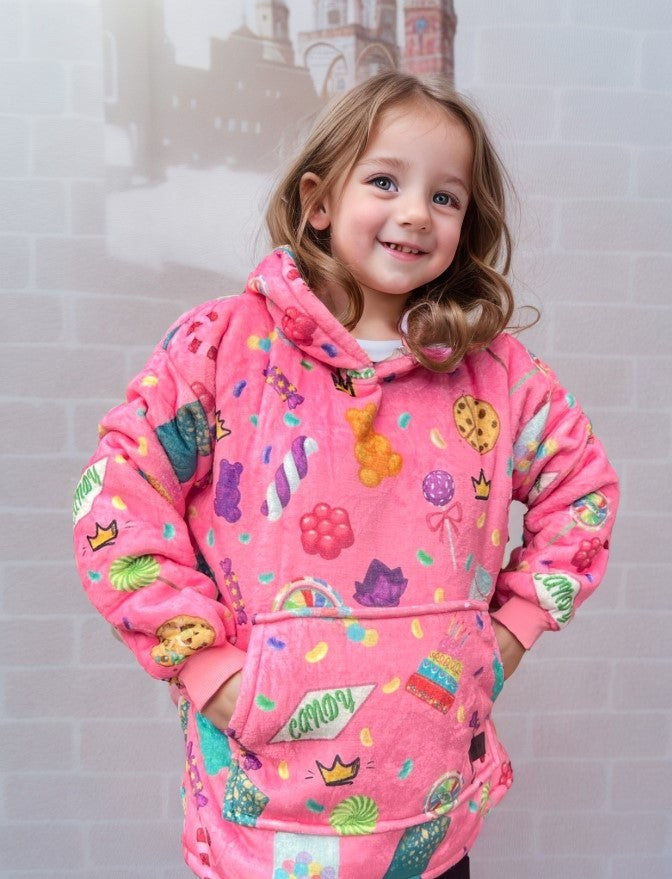 Candy Oversized Blanket Hoodie & Slipper Socks