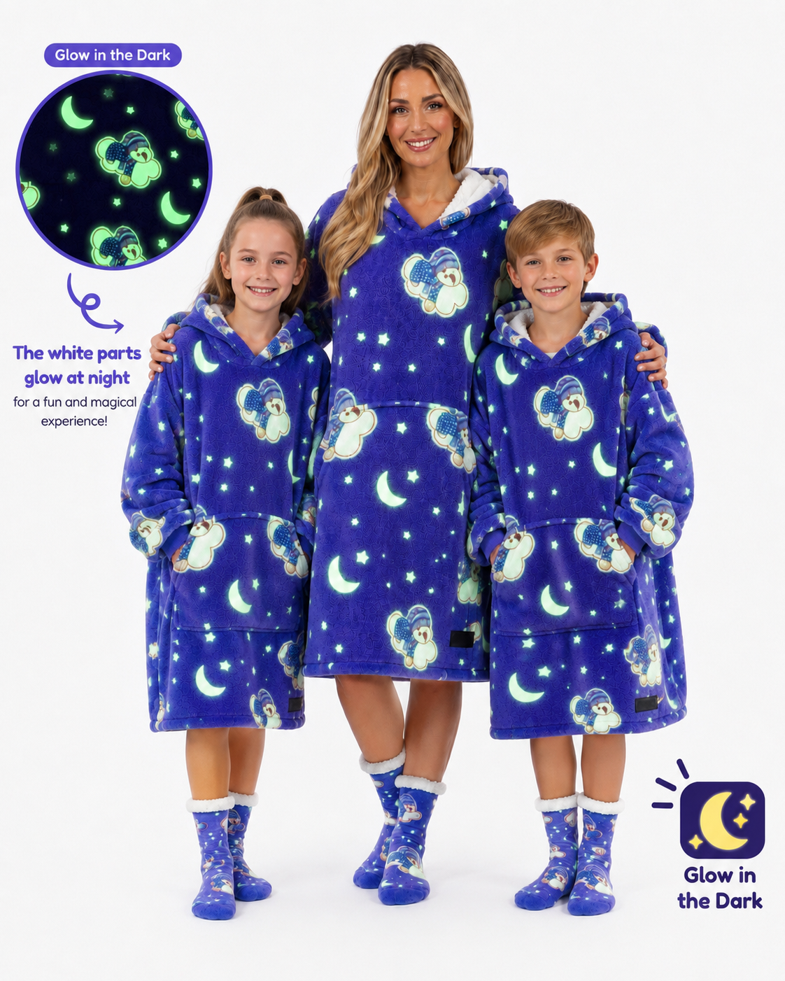 Glow in Dark Sloth Adult Oversized Blanket Hoodie
