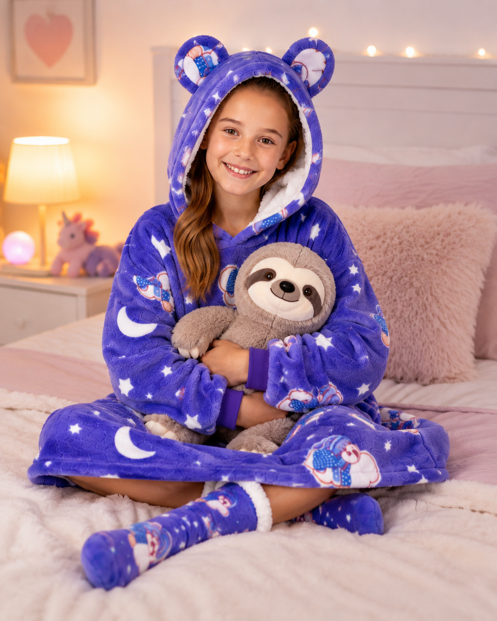 Glow in Dark Sloth Adult Oversized Blanket Hoodie