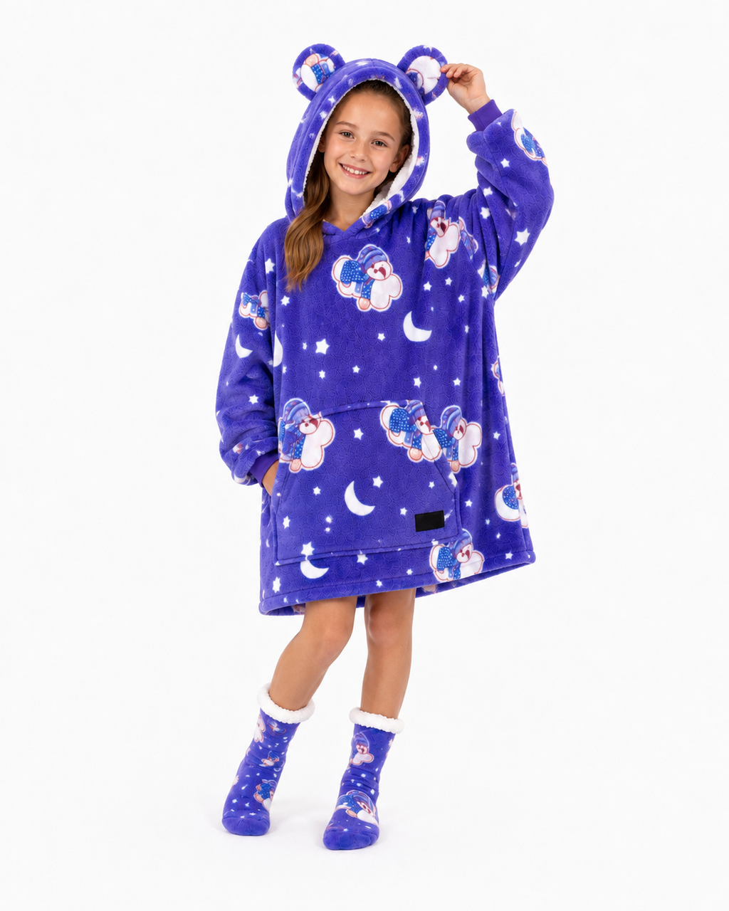 Glow in Dark Sloth Kids’ Blanket Hoodie