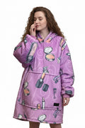 Makeup Oversized Blanket Hoodie & Slipper Socks