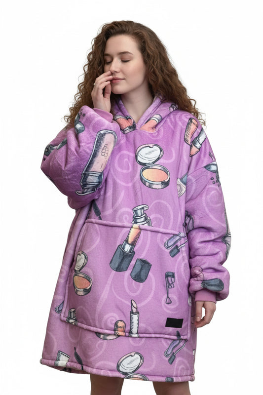 Adult Makeup Hoodie Blanket & Socks