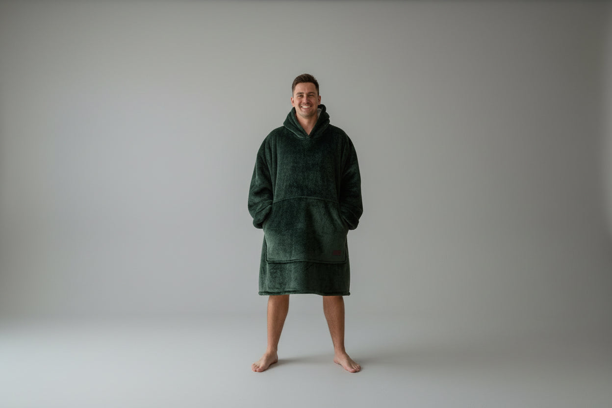 Adult/Youth Army Green Hoodie Blanket & Socks