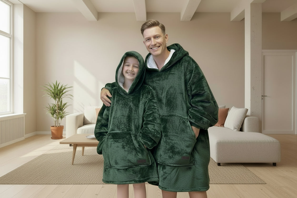 Adult/Youth Army Green Hoodie Blanket & Socks