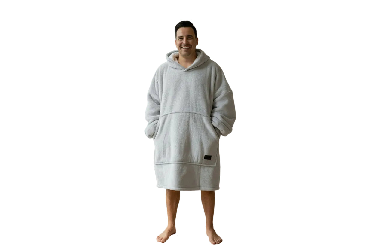 Silver Grey Oversized Hoodie Blanket & Socks