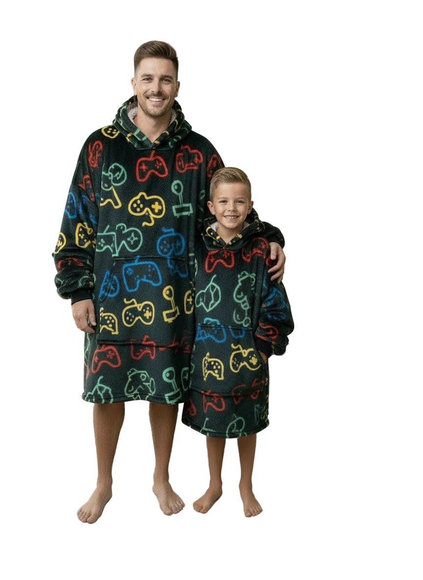 Gaming Oversized Blanket Hoodie & Slipper Socks