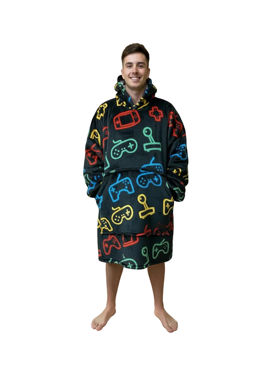 Gaming Oversized Blanket Hoodie & Slipper Socks