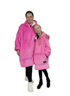Hot Pink Oversized Blanket Hoodie & Slipper Socks