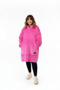 Hot Pink Oversized Blanket Hoodie & Slipper Socks