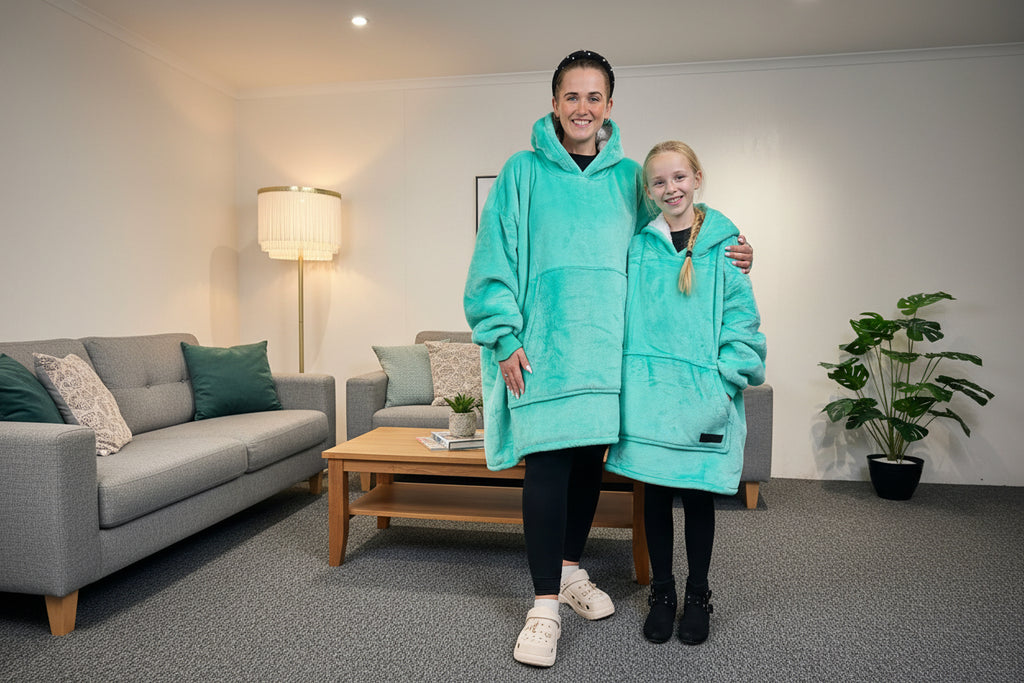 Mint Green Oversized Blanket Hoodie & Slipper Socks