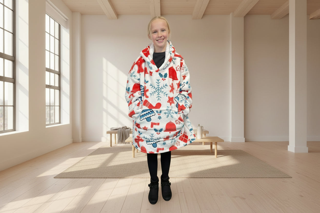 Adult/Youth Christmas Hoodie Blanket