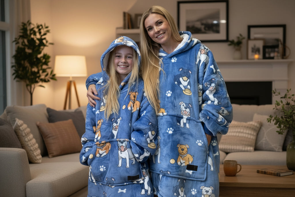 Bull Terrier Oversized Blanket Hoodie & Slipper Socks