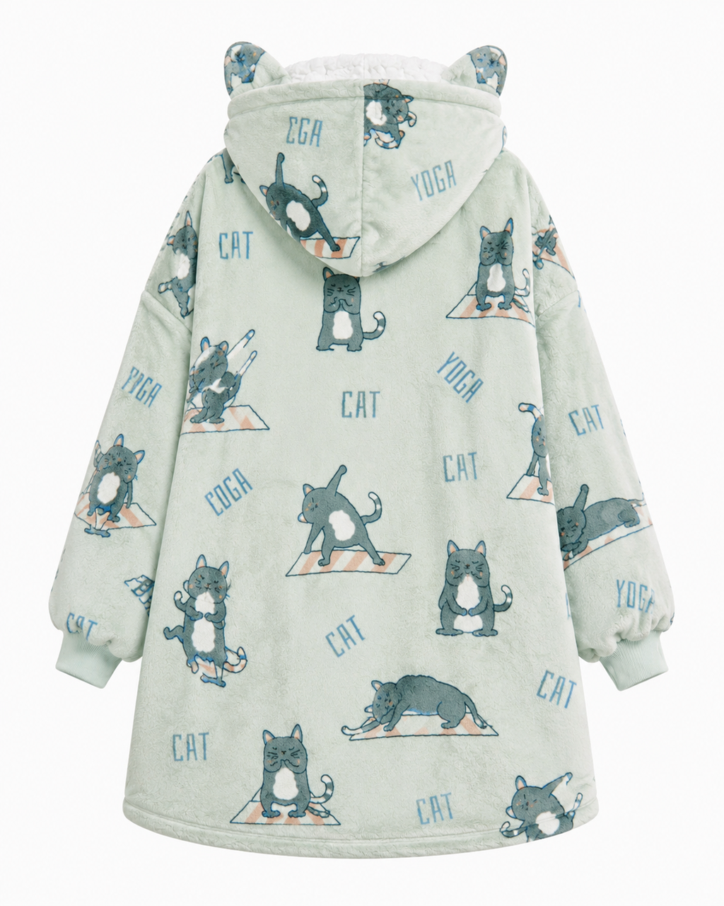 Yoga Cat Kids’ Blanket Hoodie