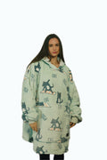 Yoga Cat Oversized Blanket Hoodie & Slipper Socks