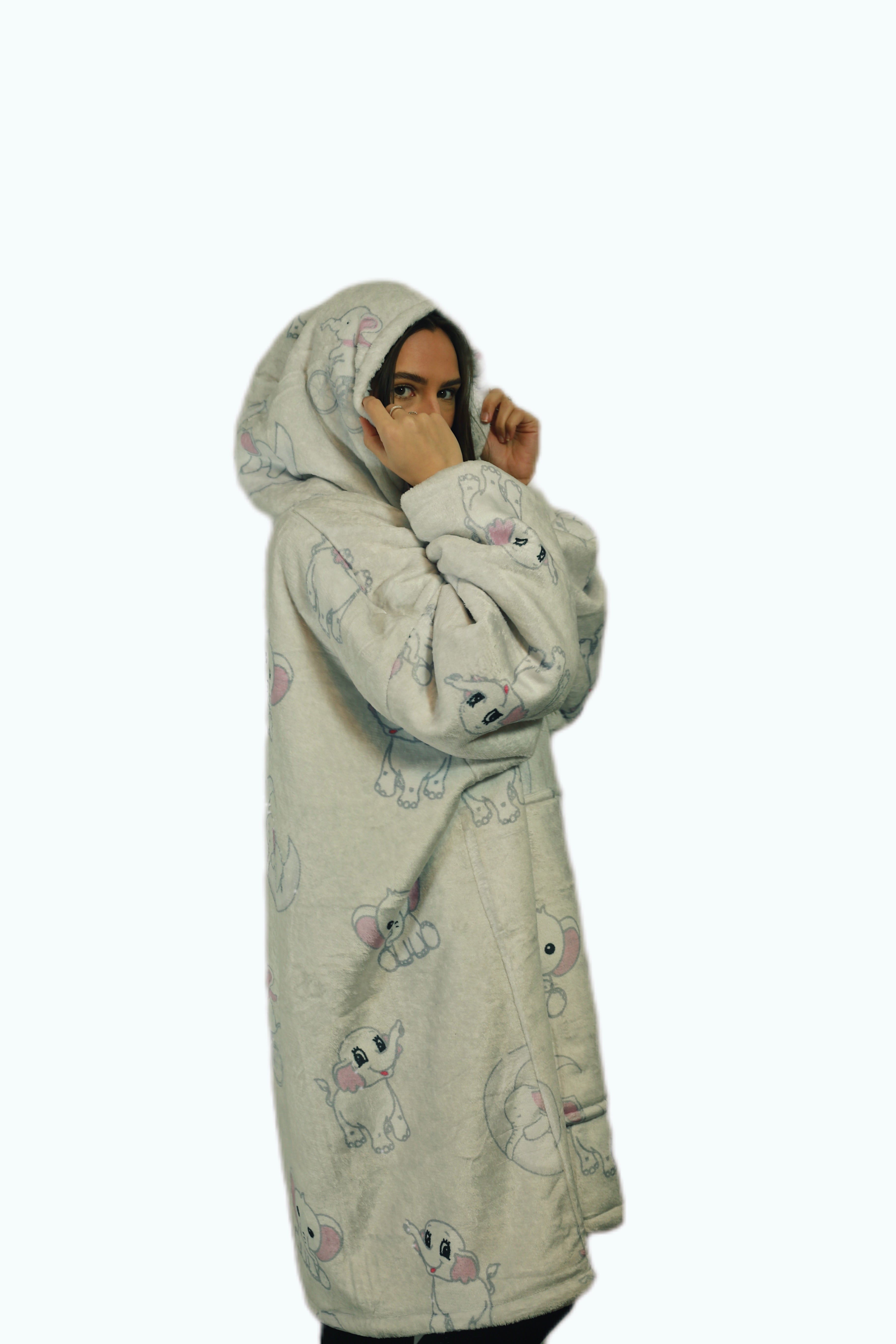 Elephant Oversized Blanket Hoodie & Slipper Socks