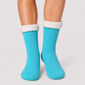 Aqua Blue Adult Slipper Socks