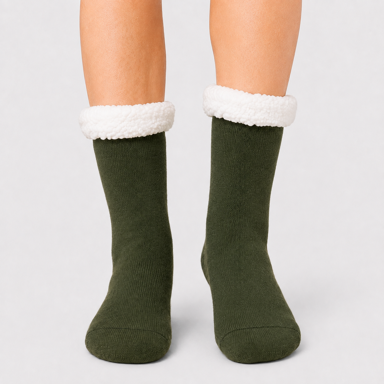 Army Green Adult Slipper Socks
