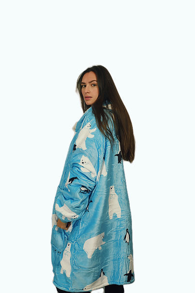 Polar Bear Oversized Blanket Hoodie