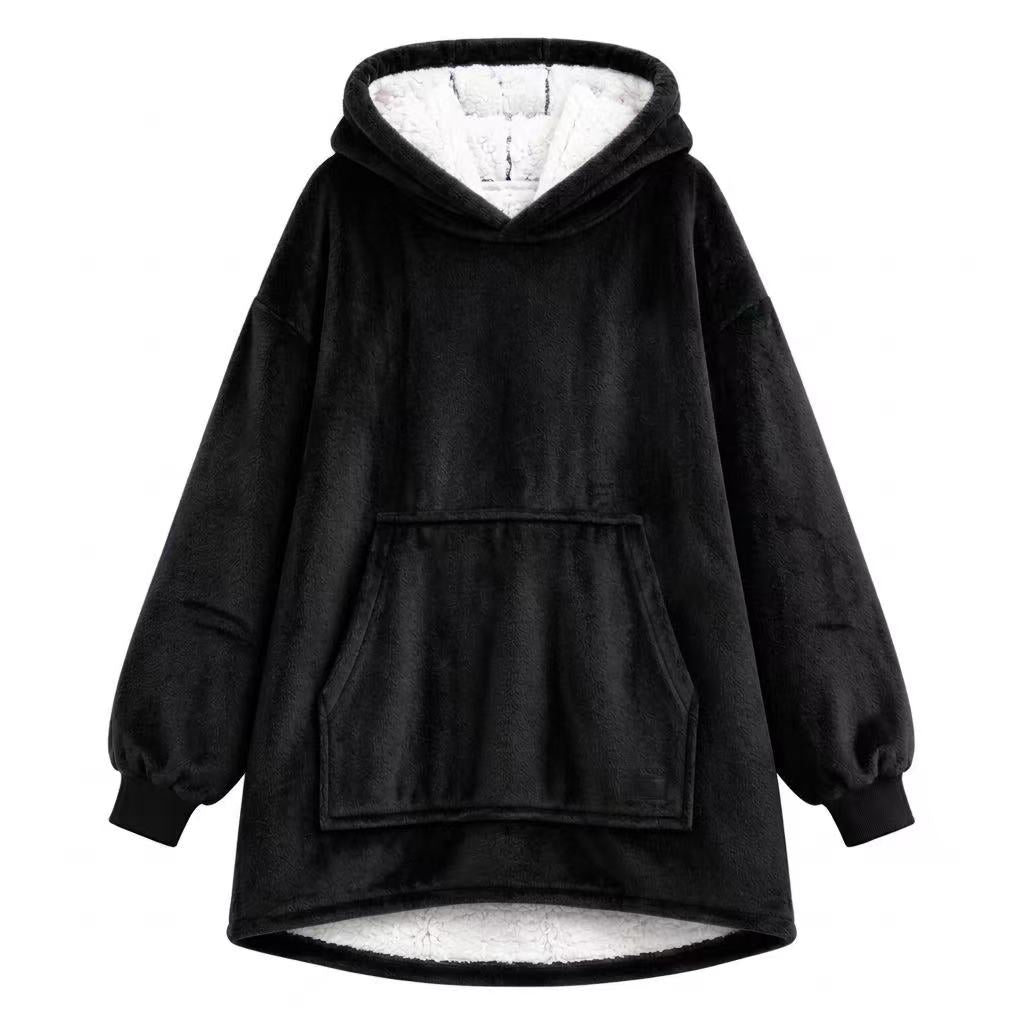 Black Adult Oversized Blanket Hoodie