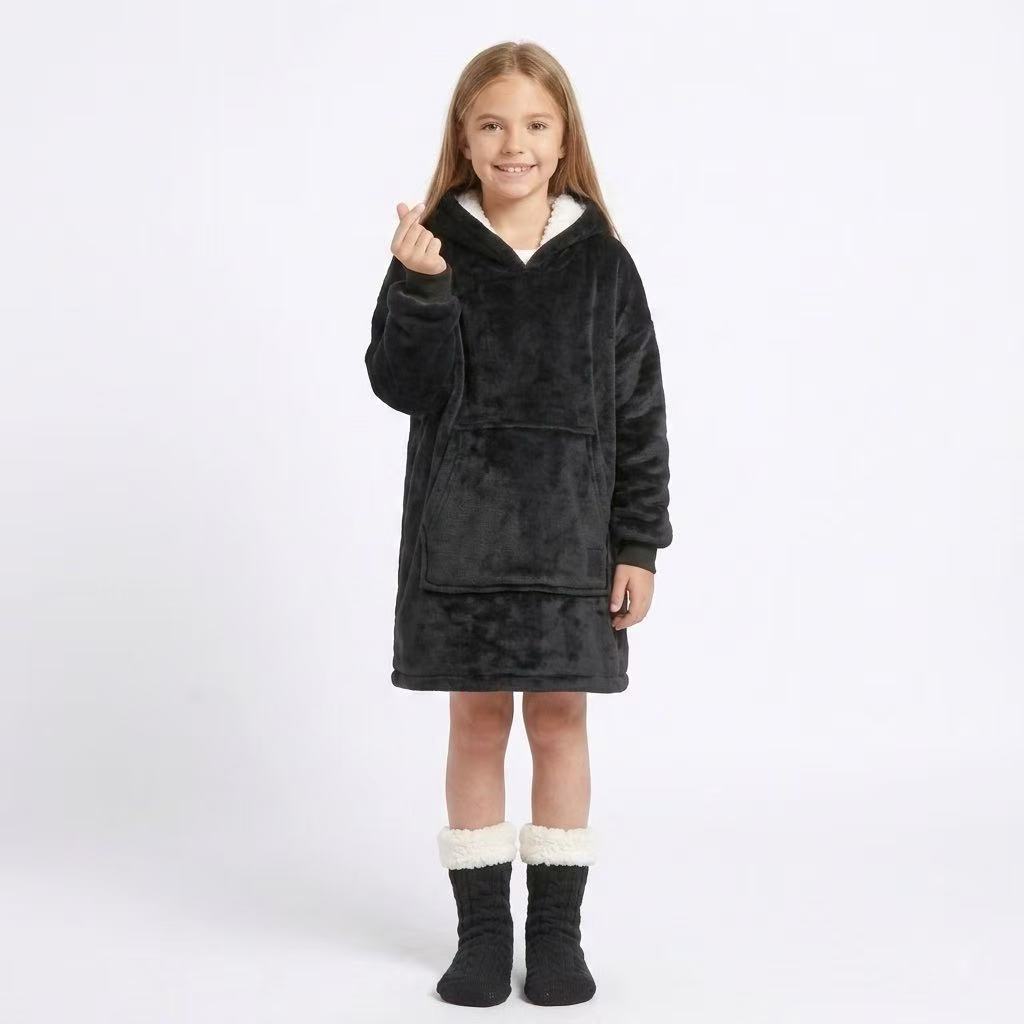 Black Kids’ Blanket Hoodie