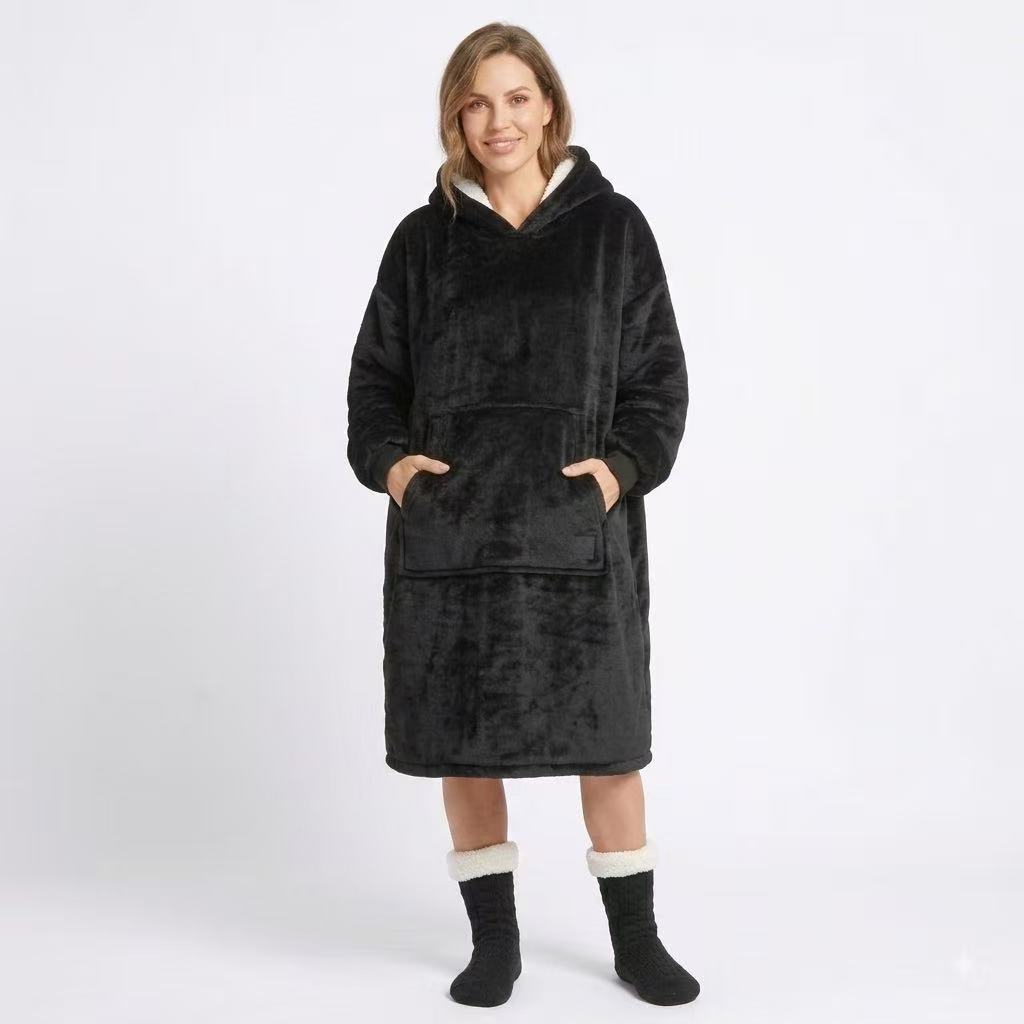 Black Adult Oversized Blanket Hoodie