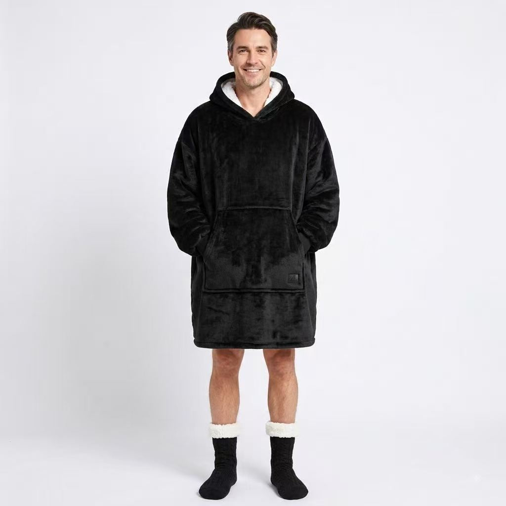 Black Adult Oversized Blanket Hoodie