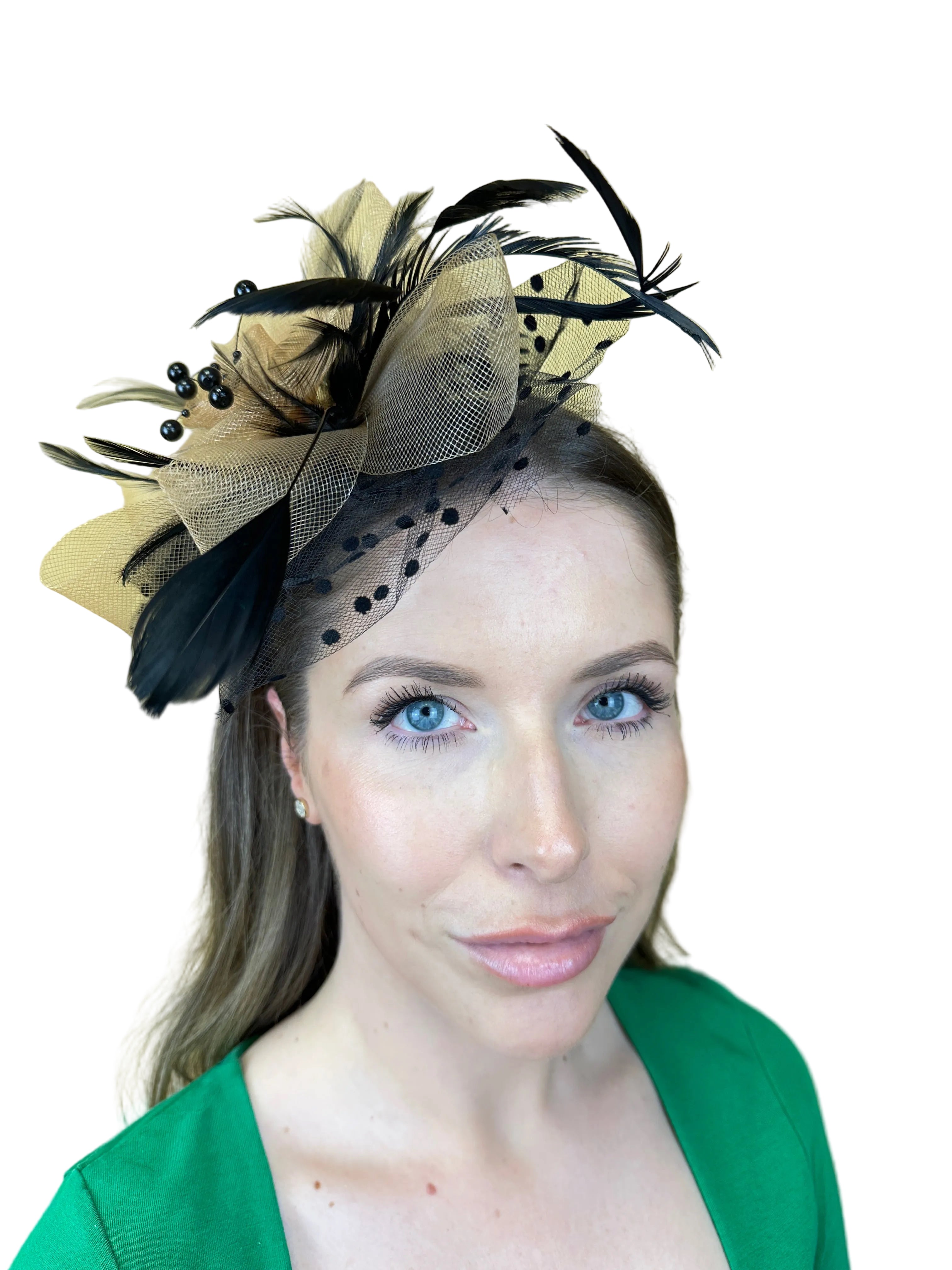medium two coloured fascinator