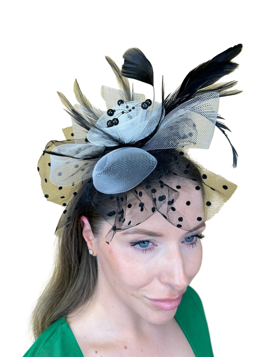 medium two coloured fascinator