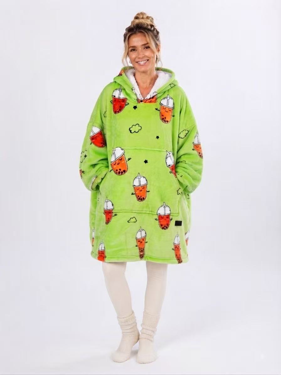 Bubble Tea Adult Oversized Blanket Hoodie