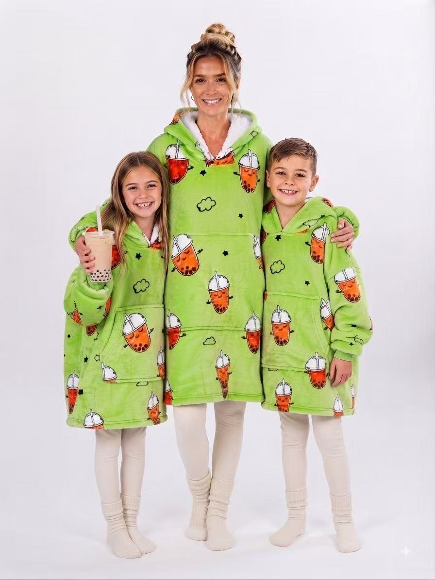 Bubble Tea Adult Oversized Blanket Hoodie