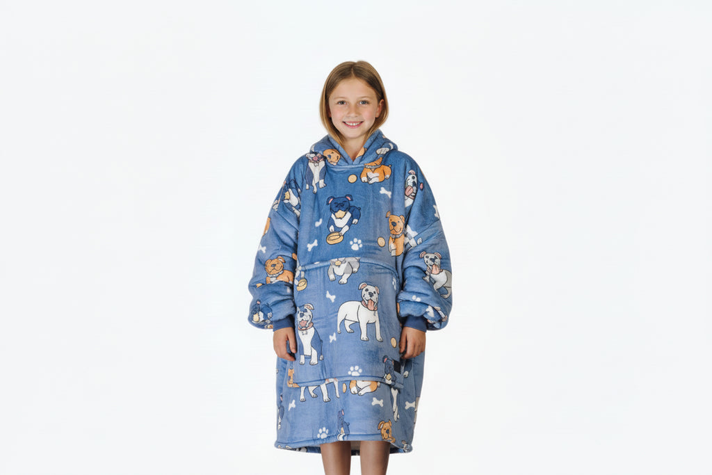 Bull Terrier Oversized Blanket Hoodie & Slipper Socks