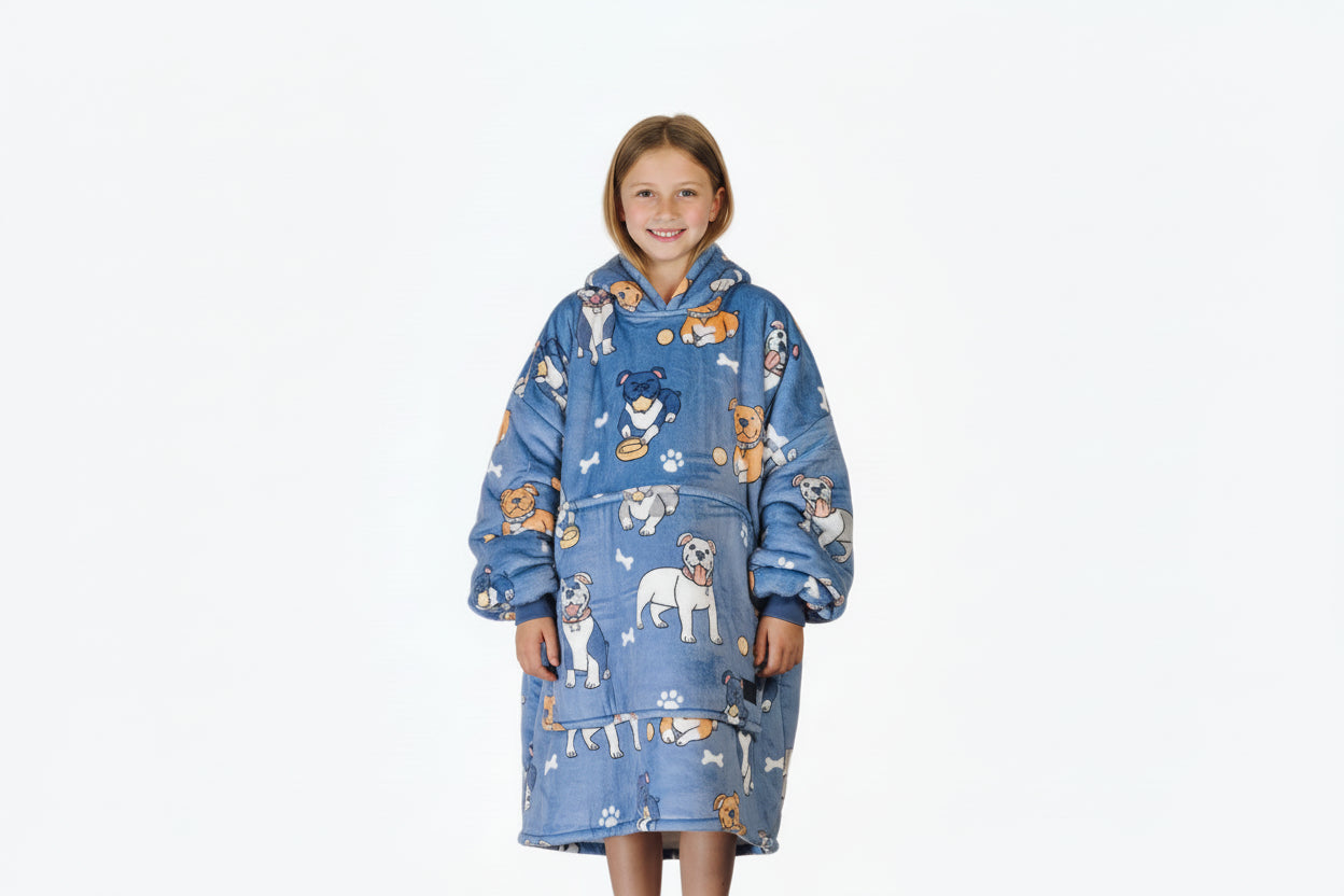 Bull Terrier Oversized Blanket Hoodie & Slipper Socks