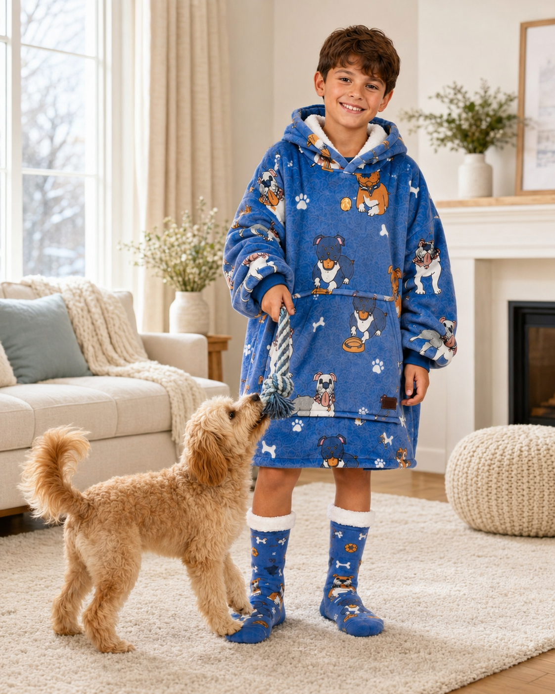 Bull Dog Kids’ Blanket Hoodie