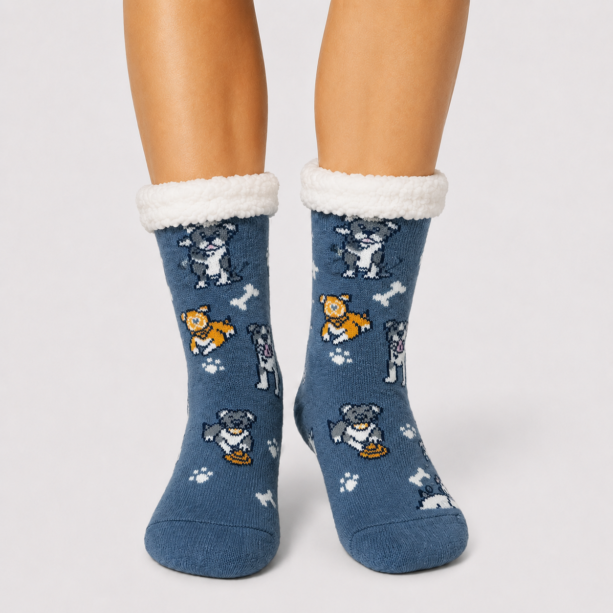 Bull Dog Adult Slipper Socks