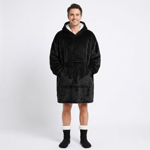 Black Junior Oversized Blanket Hoodie