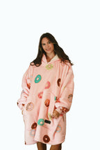 Donuts Oversized Blanket Hoodie & Slipper Socks