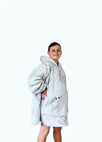 Elephant Oversized Blanket Hoodie & Slipper Socks