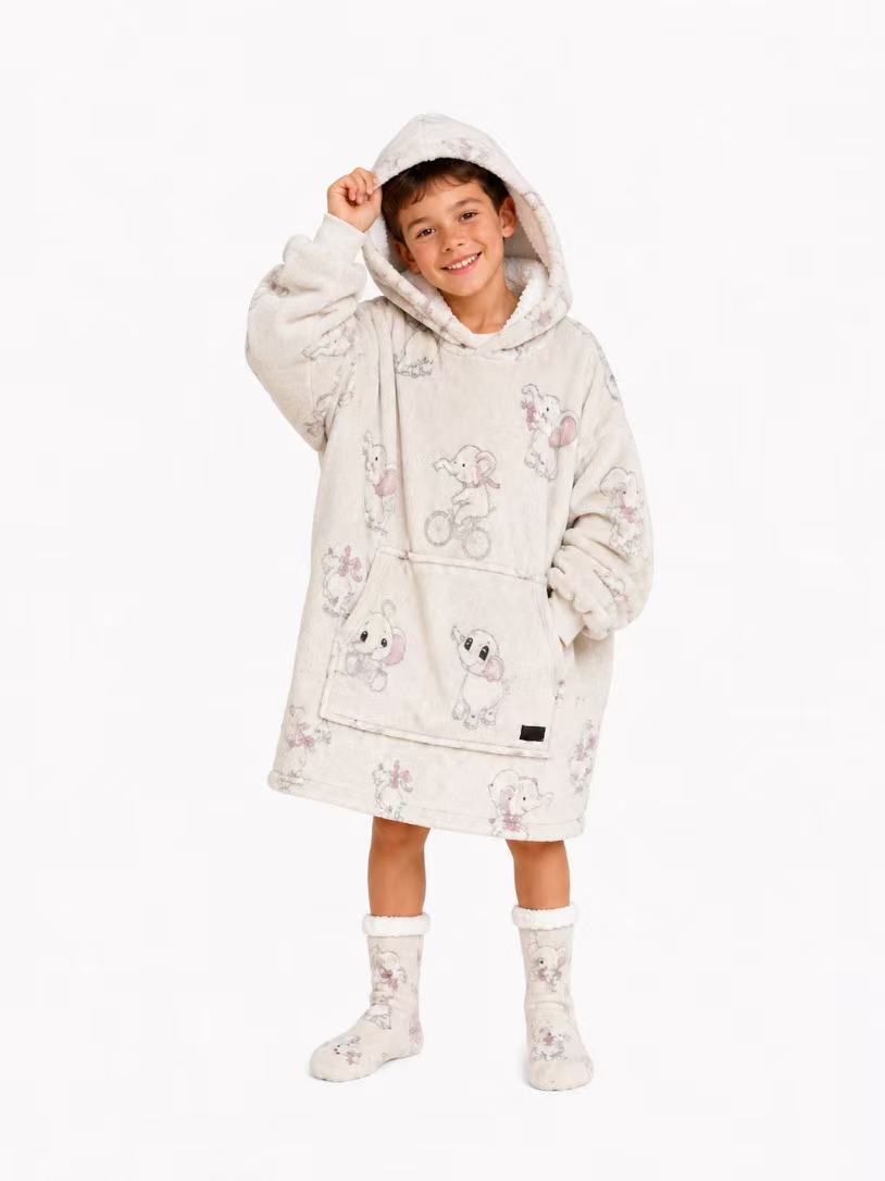Elephant Kids’ Blanket Hoodie