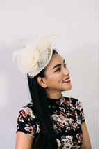 Rose and Feather Mini Hat Fascinator