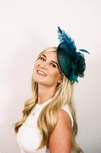Rose and Feather Mini Hat Fascinator