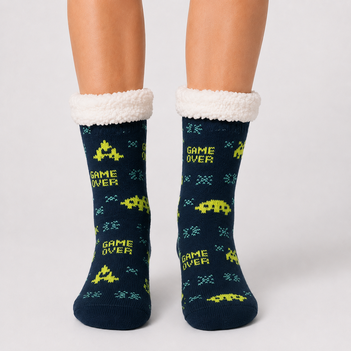Game Over Adult Slipper Socks