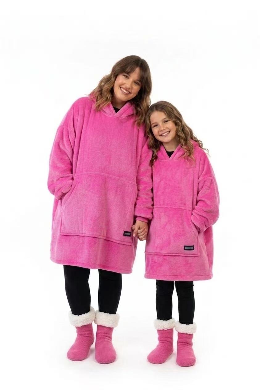 Hot Pink Adult Oversized Blanket Hoodie